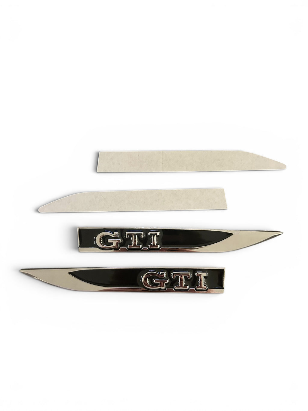 VW Golf GTI Emblem Set Schwarz/Silber – Heckklappe, Seiten & Kühlergrill – 3-teilig