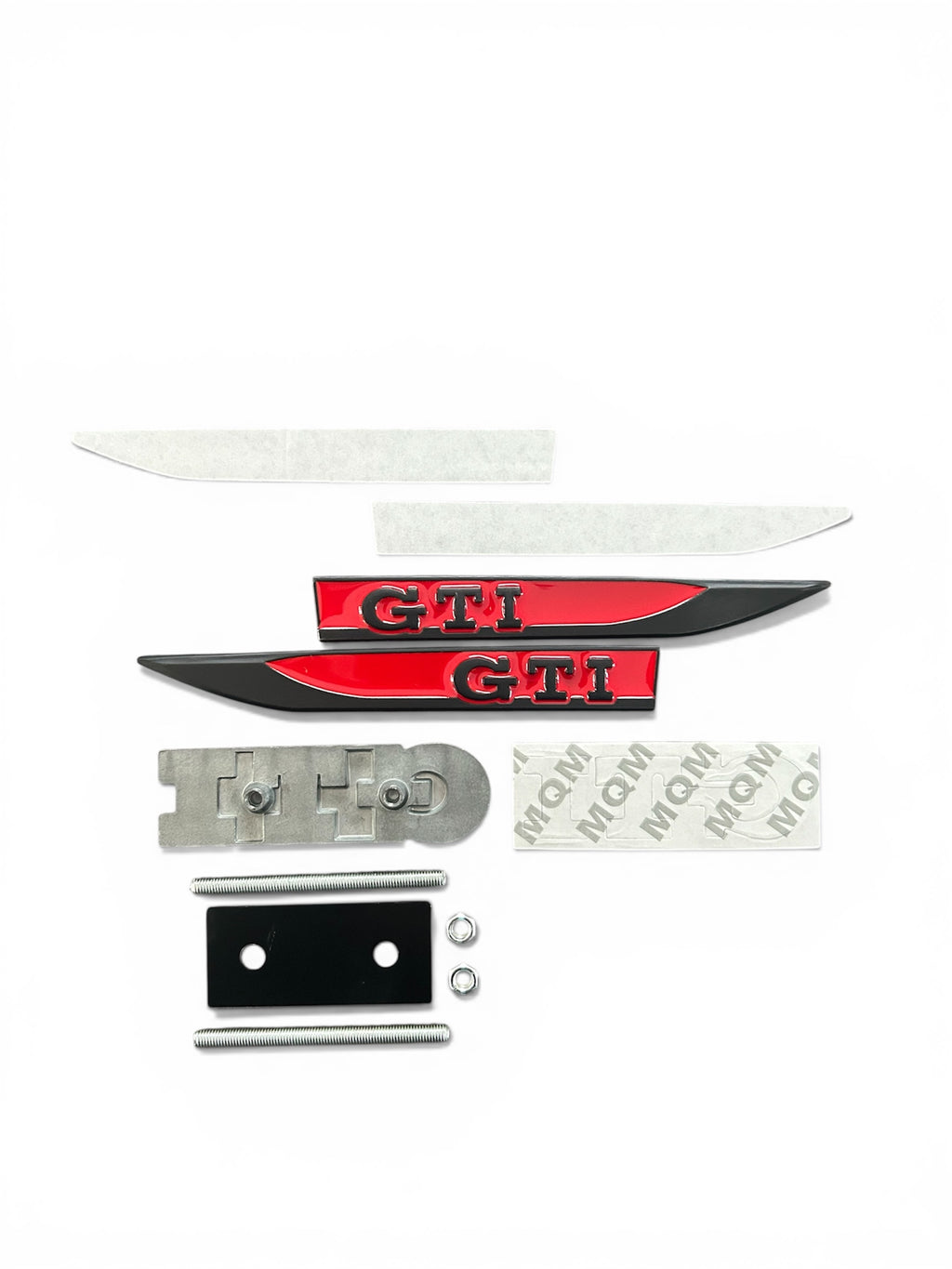 VW Golf GTI Emblem Set Schwarz/Rot – Heckklappe, Seiten & Kühlergrill – 3-teilig