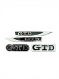 VW Golf GTD Emblem Set Schwarz/Silber – Heckklappe, Seiten & Kühlergrill – 3-teilig