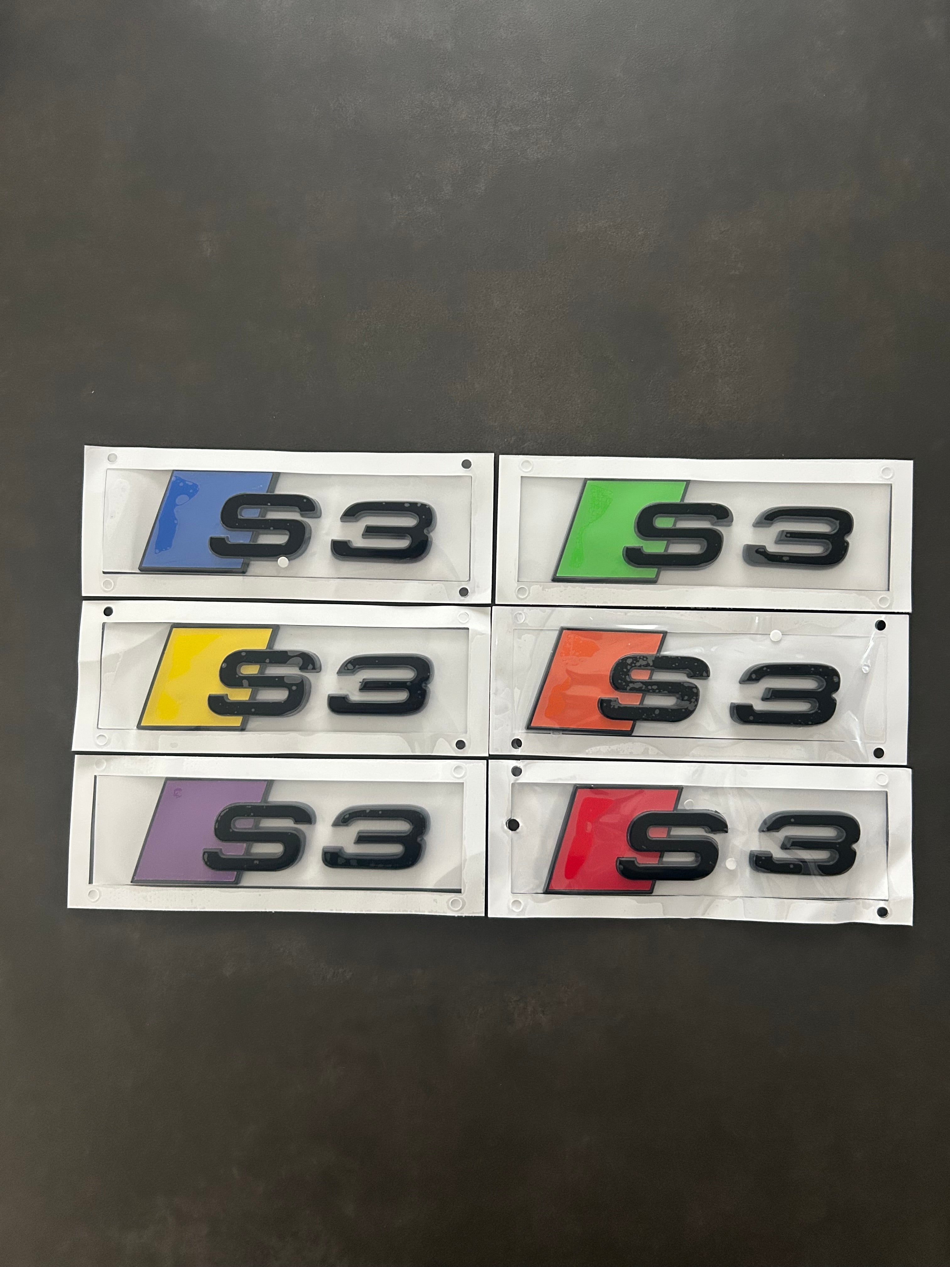 Audi S3 Heckklappen Emblem – selbstklebend – verschiedene Farben