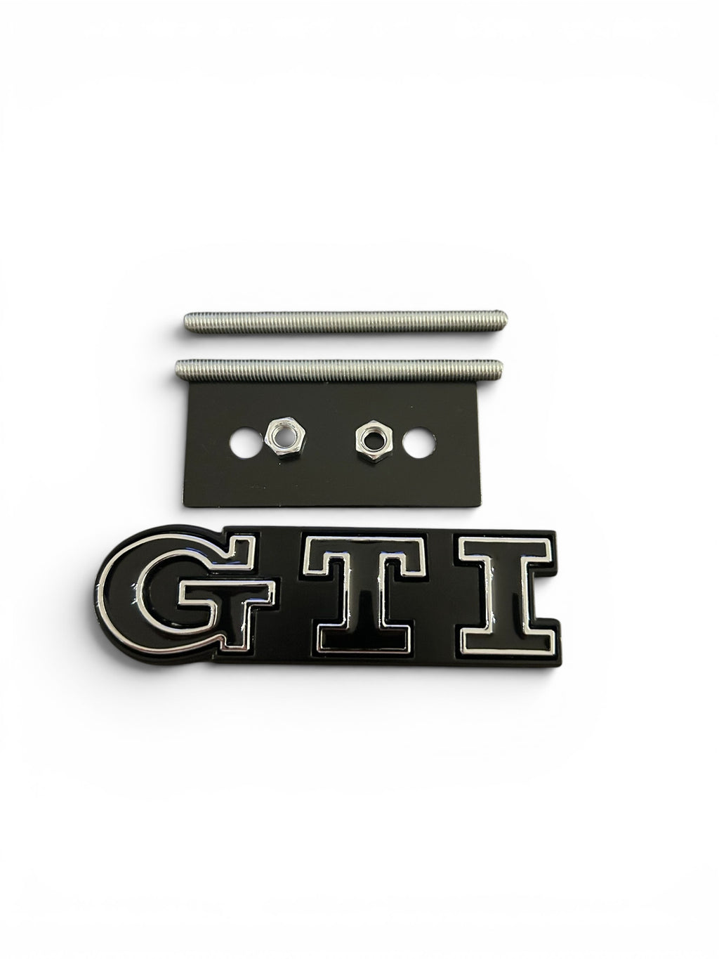 VW Golf GTI Emblem Set Schwarz/Silber – Heckklappe, Seiten & Kühlergrill – 3-teilig