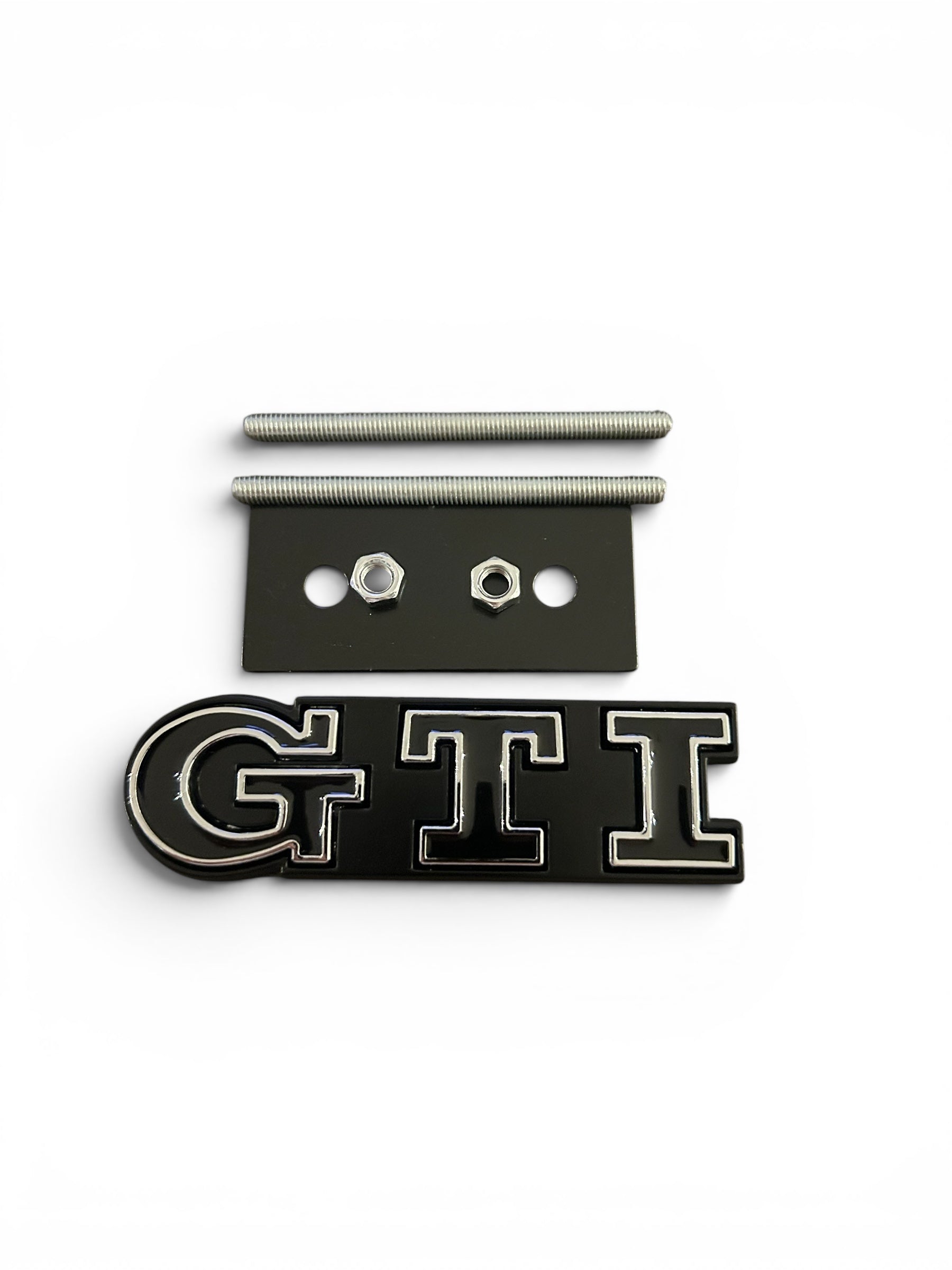 VW Golf GTI Emblem Set Schwarz/Silber – Heckklappe, Seiten & Kühlergrill – 3-teilig