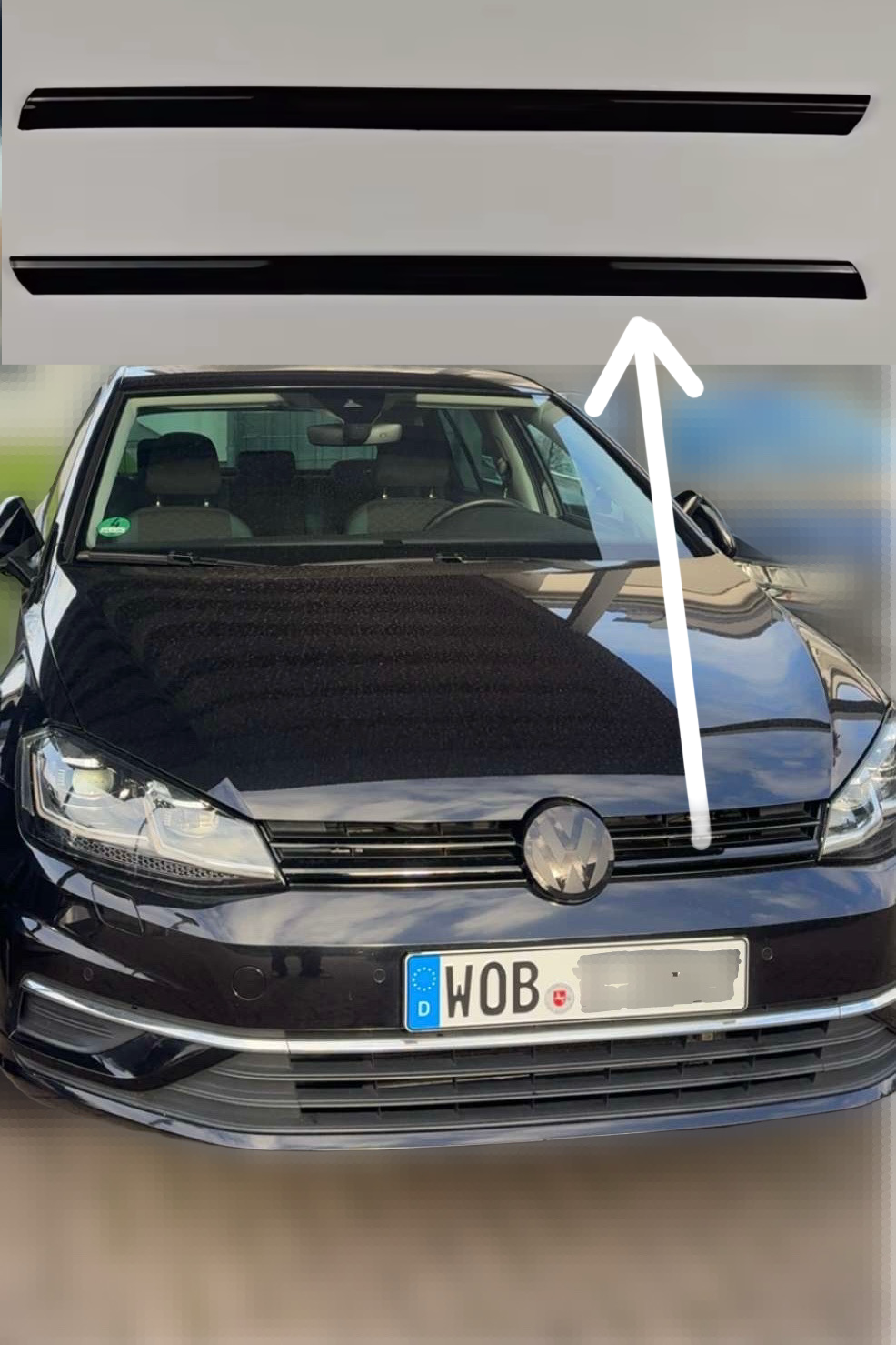 VW Golf 7 14-17 Kühlergrill-Leiste – Glossy Black
