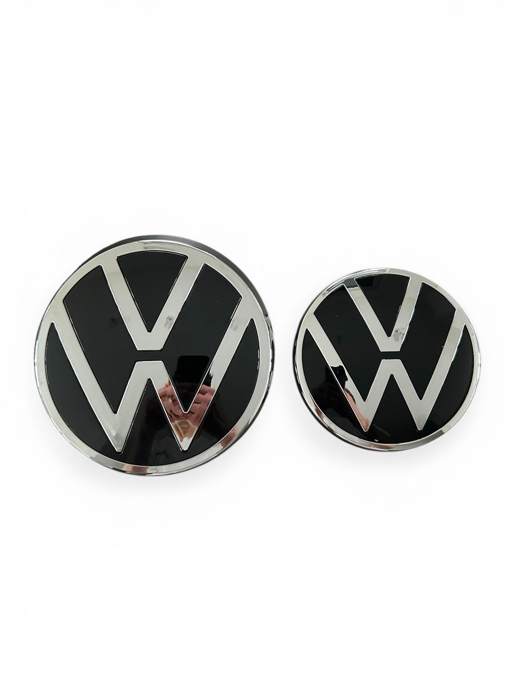 VW Golf 8 Emblem vorne und hinten - Silber/Schwarz mit ACC