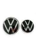 VW Golf 8 Emblem vorne und hinten - Silber/Schwarz mit ACC